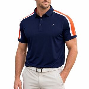 Redvanly Sevigne Polo Shirt Mens 2XL Midnight Navy Stripe Golf Stretch NEW